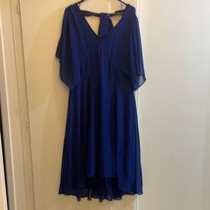 Navy Blue Hi-Lo Chiffon Dress